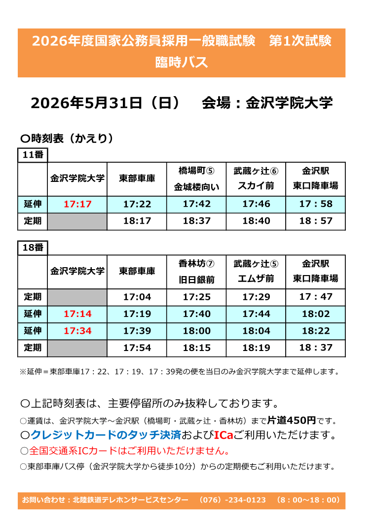 金沢学院大学→金沢駅
