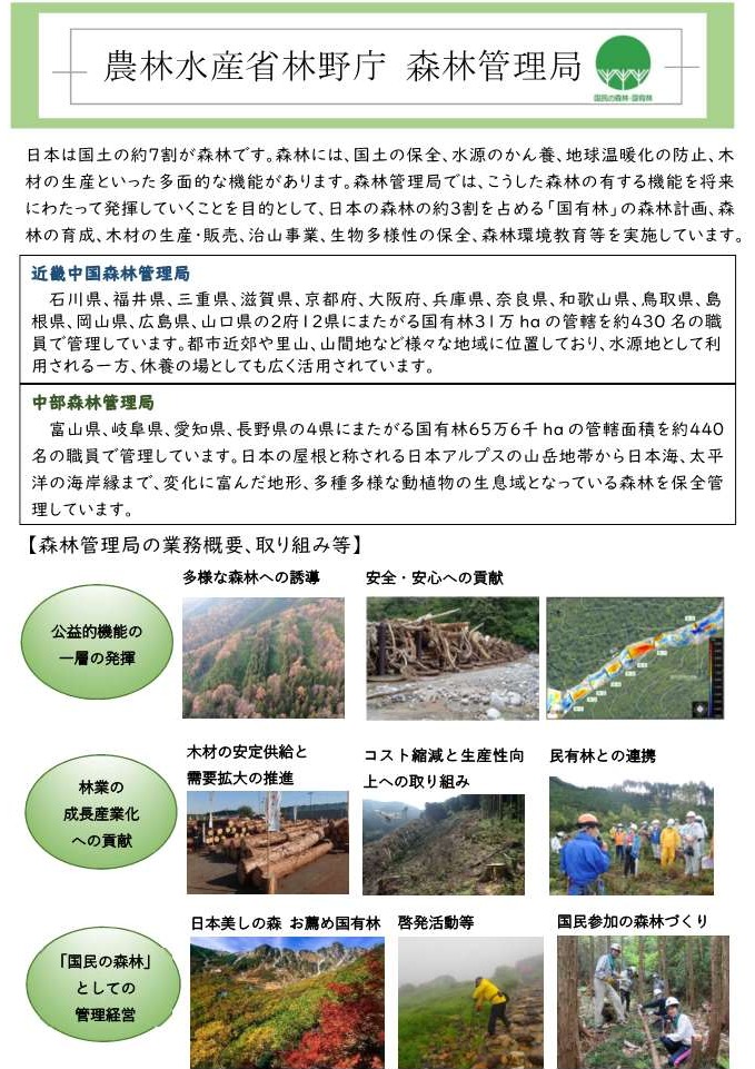 官庁ガイド：中部森林管理局
