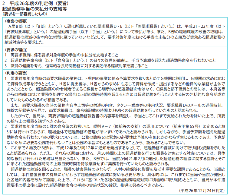 資料7－2　行政措置要求事案関係　2　平成26年度の判定例（要旨）