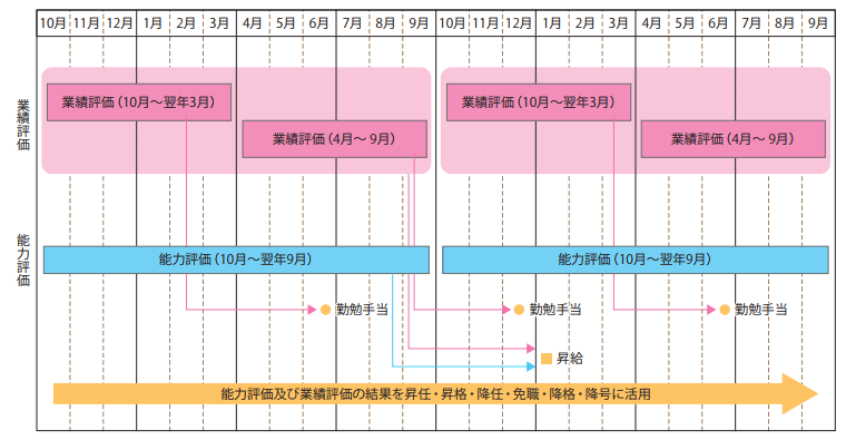 参考資料8　人事評価の実施と評価結果の活用サイクル
