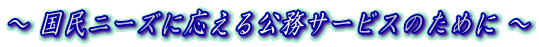 ~ 国民ニーズに応える公務サービスのために ~