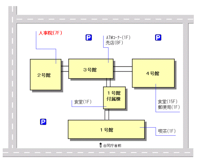 広島合同庁舎敷地内の案内図