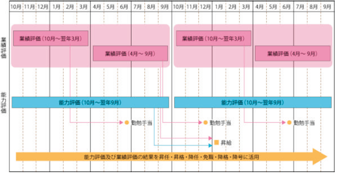 人事評価の実施と評価結果の活用サイクル